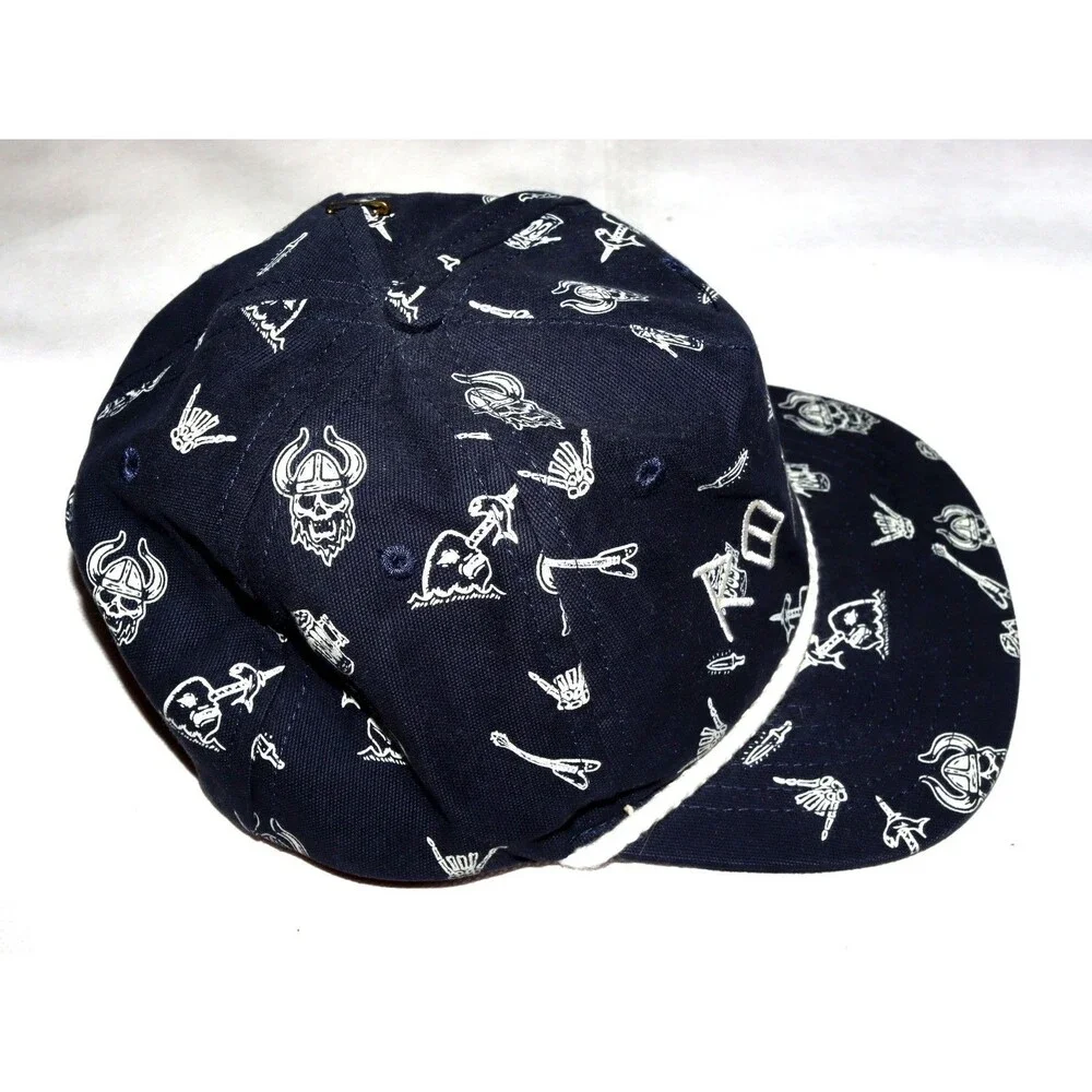 Roark All Over Viking Skulls Swords Mugs Printed Snapback Rope Cap Hat